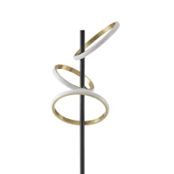 Lucande LED-gulvlampe Madu, sort, metal, 160 cm, dæmpbar