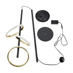 Lucande LED-gulvlampe Madu, sort, metal, 160 cm, dæmpbar