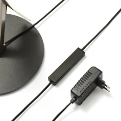 LED-gulvlampe Marija, sort, metal, højde 140 cm^Lucande