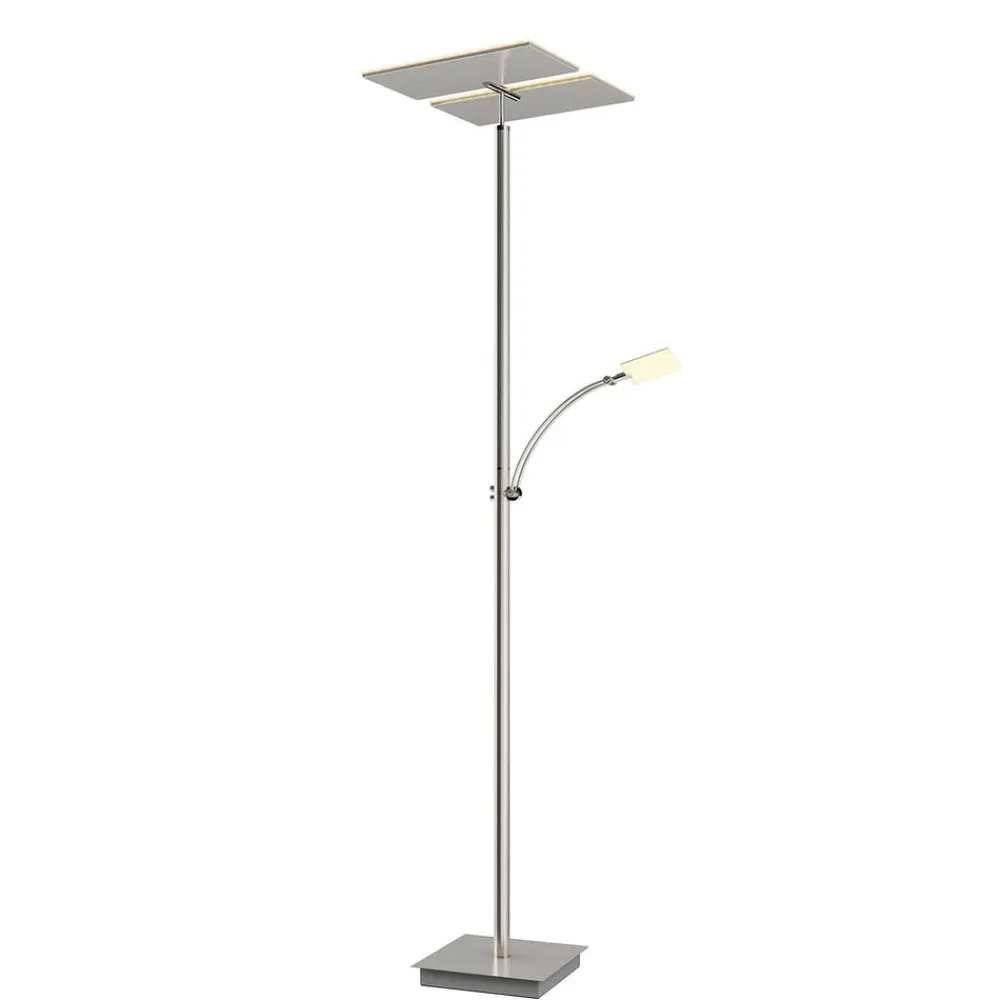 Lucande Gulvlamper|Gulvlamper>LED-gulvlampe Parthena, nikkel, metal, 180 cm