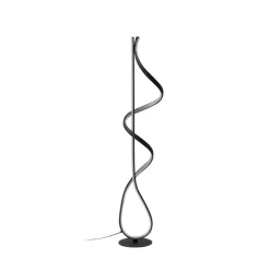 Lucande LED-gulvlampe Rodado, sort, 132 cm, aluminium
