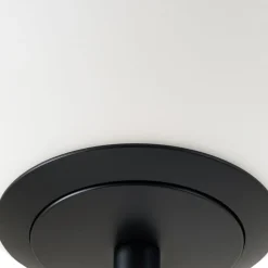 Lucande LED-gulvlampe Sphere, sort/opal, glas, dæmpbar