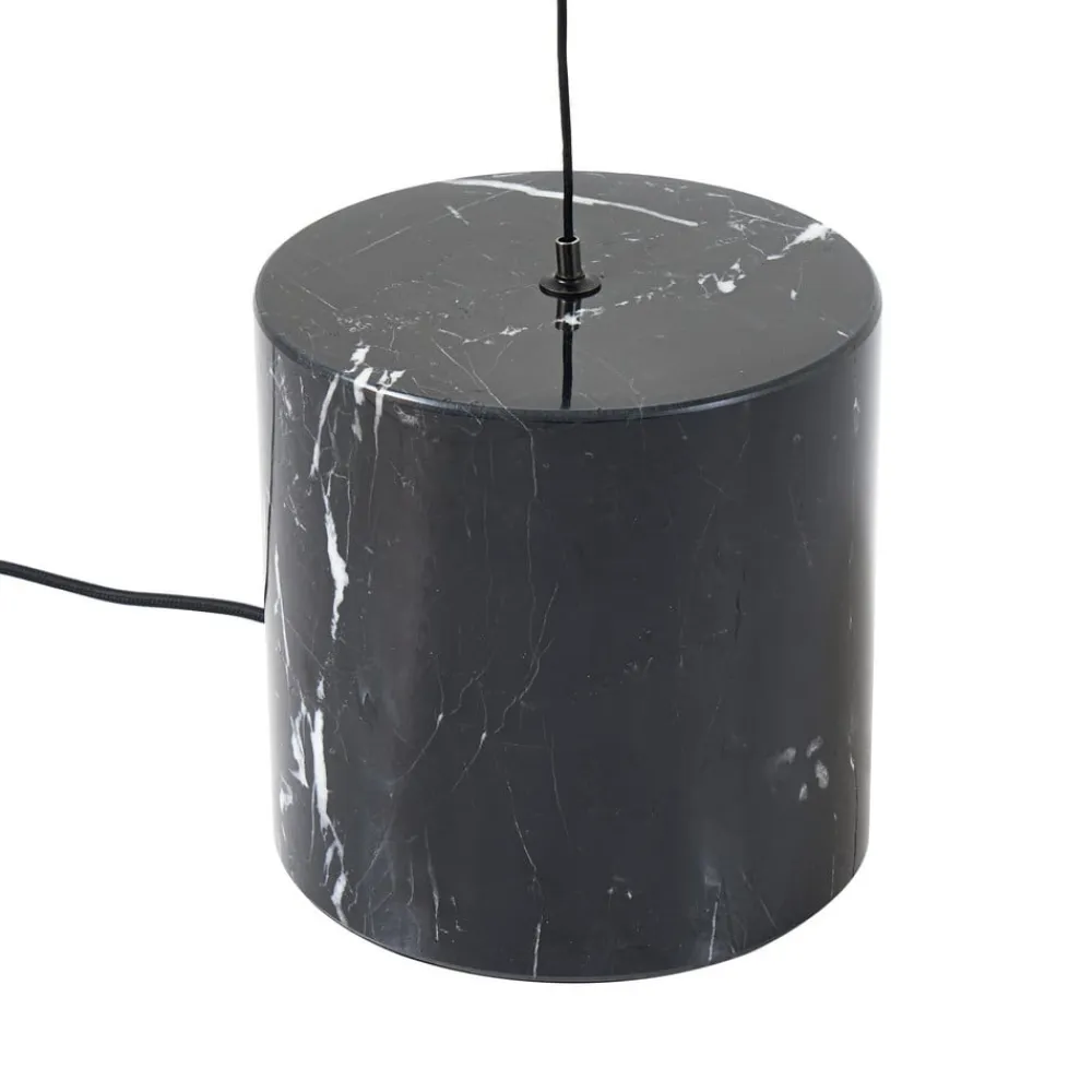 Lucande LED-gulvlampe Sphere, sort/opal, glas, dæmpbar