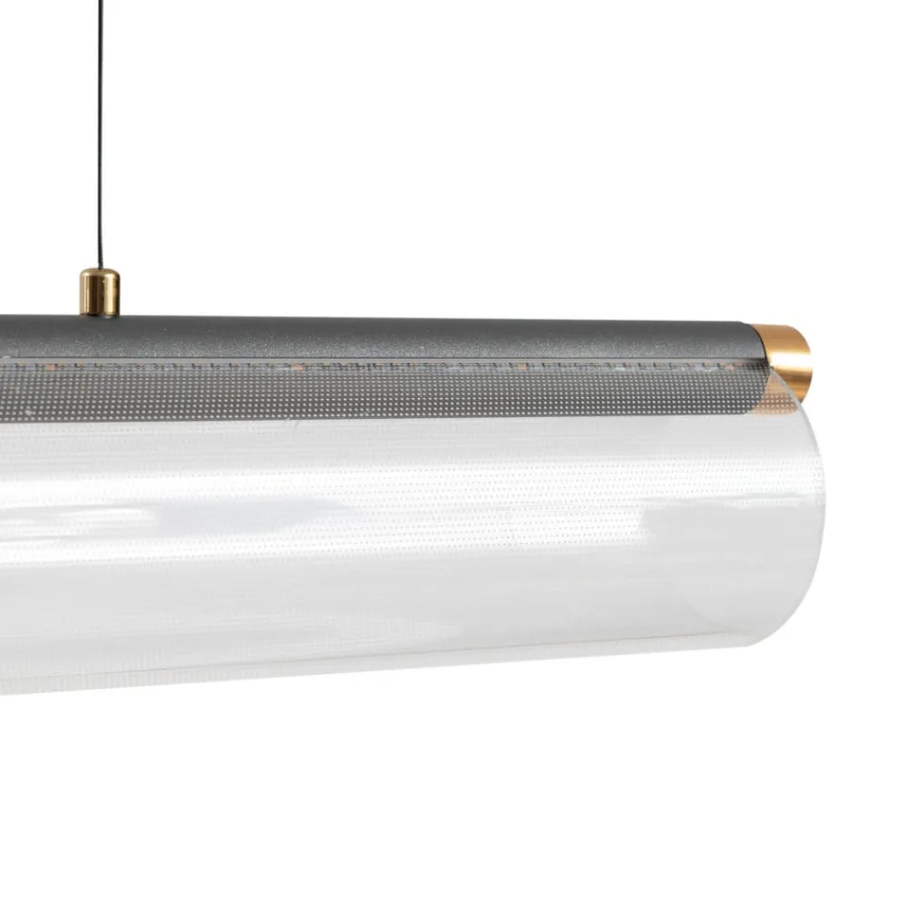 Lucande Pendellamper>LED-hængelampe Alania, transparent, metal, 86,5 cm
