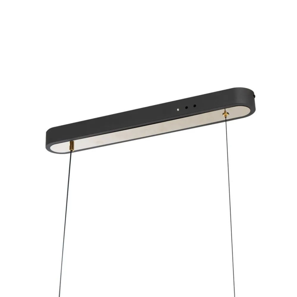 Lucande Pendellamper>LED-hængelampe Alania, transparent, metal, 86,5 cm