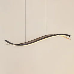 LED-hængelampe Alevia, sort/guld, CCT^Lucande Best