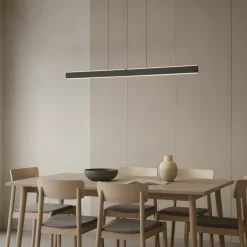 LED-hængelampe Arvon, sort, 117 cm, dæmpbar, CCT^Lucande Sale