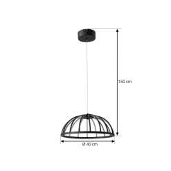 LED-hængelampe Attea, sort, Ø 40 cm, aluminium^Lucande Sale
