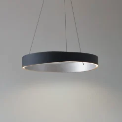 Lucande LED-hængelampe Daelor, sort/alu, CCT, dæmpbar