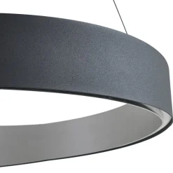 Lucande LED-hængelampe Daelor, sort/alu, CCT, dæmpbar