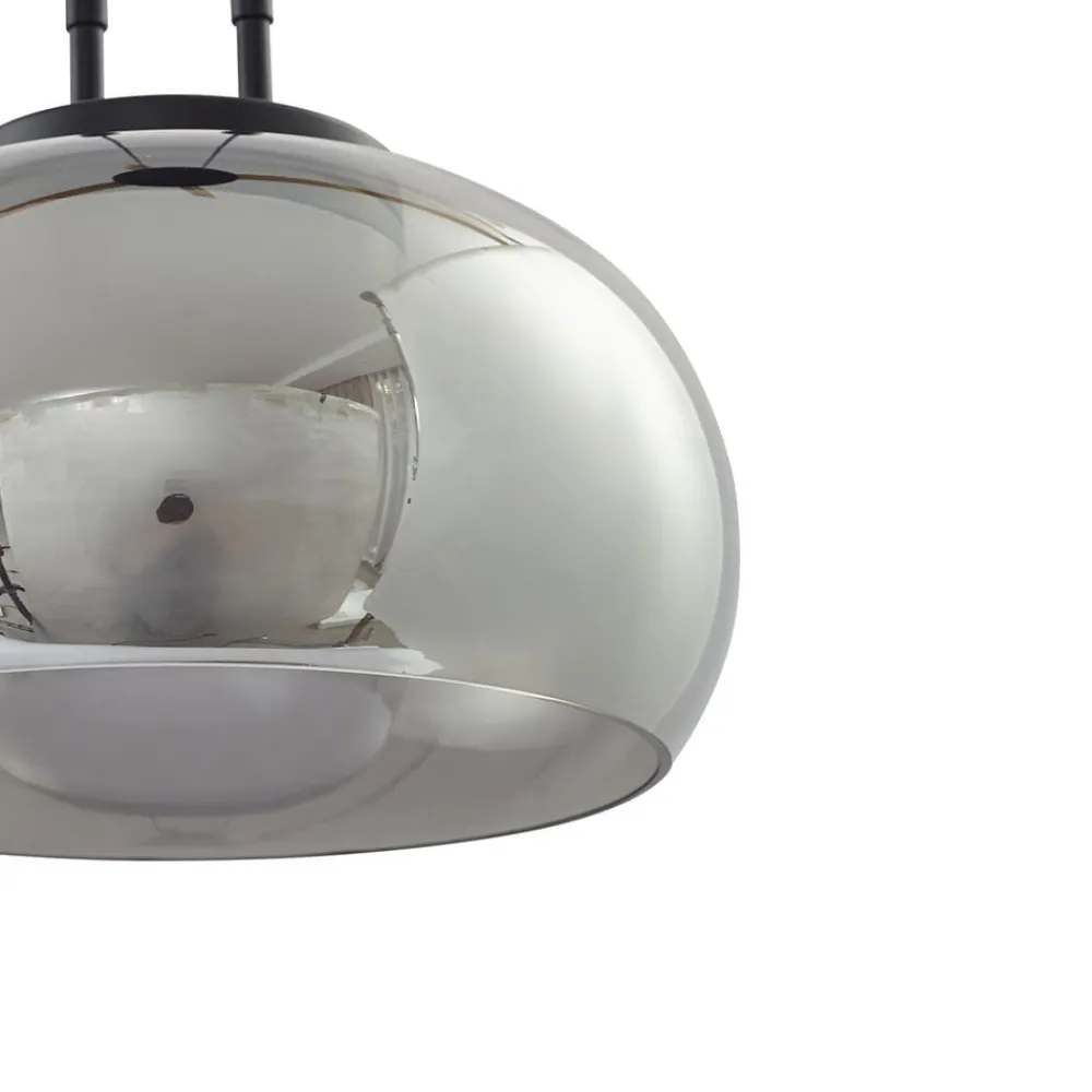 Lucande LED-hængelampe Dain, 1 lyskilde, røggrå, glas