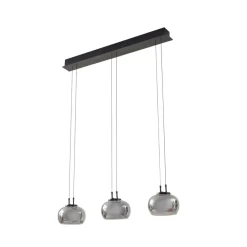 LED-hængelampe Dain, 3 lyskilder, røggrå, glas^Lucande Discount
