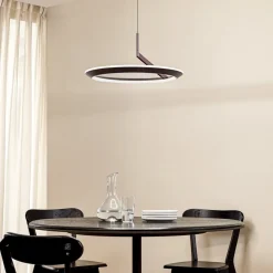 LED-hængelampe Eldra, kaffebrun, Ø 55 cm, CCT^Lucande New