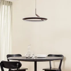 LED-hængelampe Eldra, kaffebrun, Ø 55 cm, CCT^Lucande New