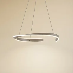 Lucande Pendellamper|Pendellamper>LED-hængelampe Eloura, sølv, Ø58cm, metal, CCT