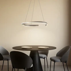 Lucande Pendellamper|Pendellamper>LED-hængelampe Eloura, sølv, Ø58cm, metal, CCT