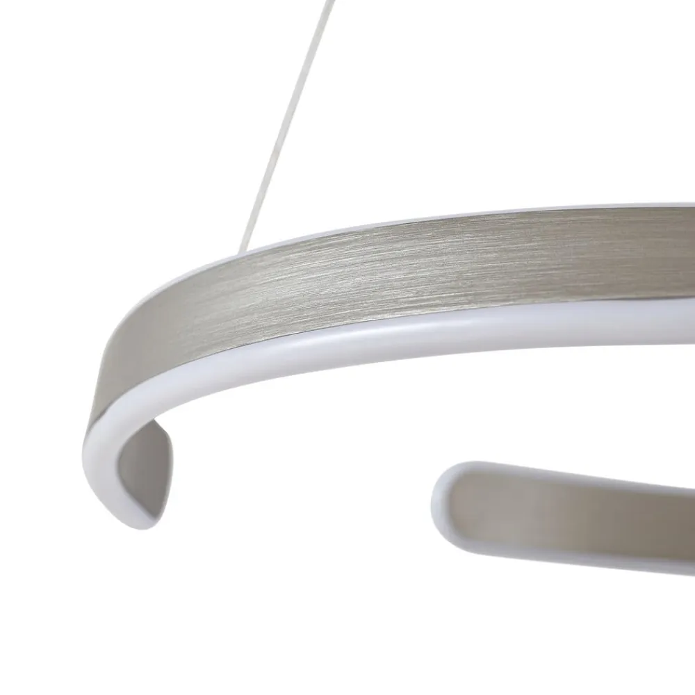 Lucande Pendellamper|Pendellamper>LED-hængelampe Eloura, sølv, Ø58cm, metal, CCT