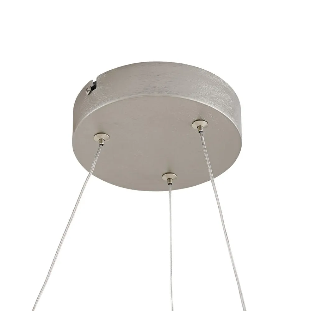 Lucande Pendellamper|Pendellamper>LED-hængelampe Eloura, sølv, Ø58cm, metal, CCT