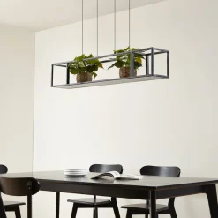 Lucande LED-hængelampe Estante, sort, dæmpbar