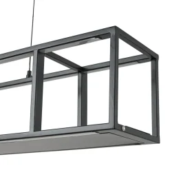 Lucande LED-hængelampe Estante, sort, dæmpbar