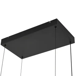 Lucande LED-hængelampe Estante, sort, dæmpbar