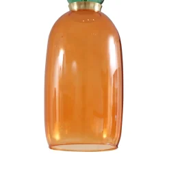 LED-hængelampe Fay, orange/mørkegrøn, glas, Ø 15 cm^Lucande New