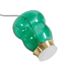 LED-hængelampe Fay, orange/mørkegrøn, glas, Ø 15 cm^Lucande New