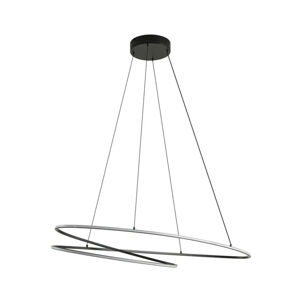 Lucande Pendellamper|Pendellamper>LED-hængelampe Gavril, 100 cm, sort, dæmpbar