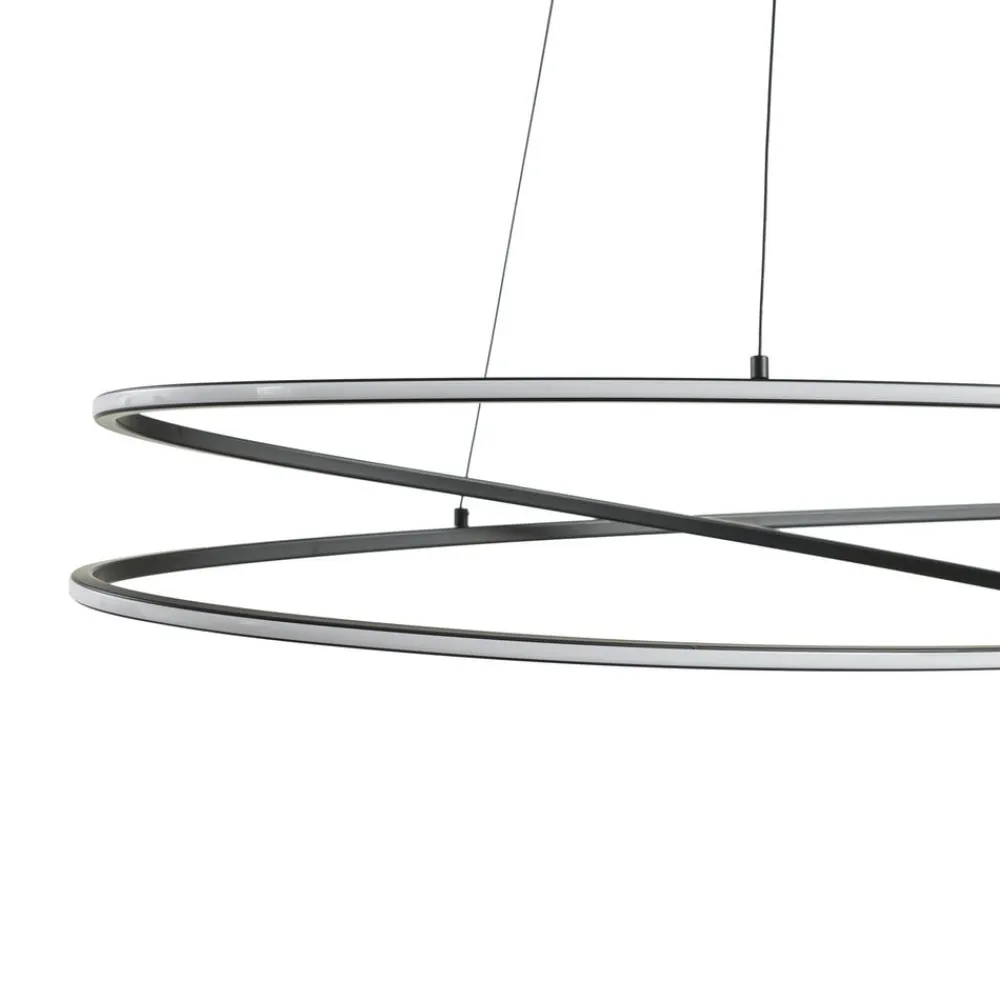 Lucande Pendellamper|Pendellamper>LED-hængelampe Gavril, 100 cm, sort, dæmpbar