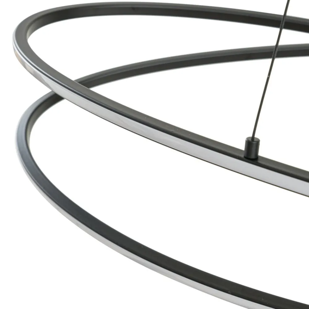 Lucande Pendellamper|Pendellamper>LED-hængelampe Gavril, 100 cm, sort, dæmpbar