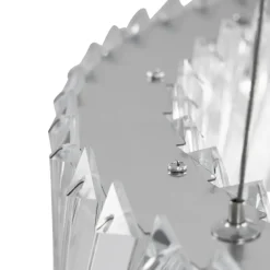 LED-hængelampe Glacis, krystal, Ø 40 cm, krom^Lucande Outlet