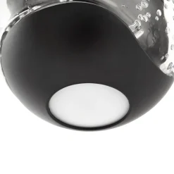 Lucande LED-hængelampe Hayley, sort, 9 lyskilder, glas