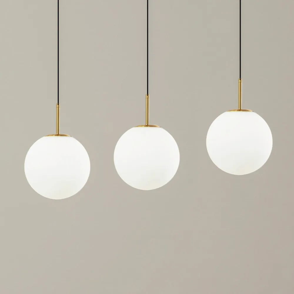 Lucande Pendellamper|Pendellamper>LED-hængelampe Joran, 3 lyskilder, hvid, glas