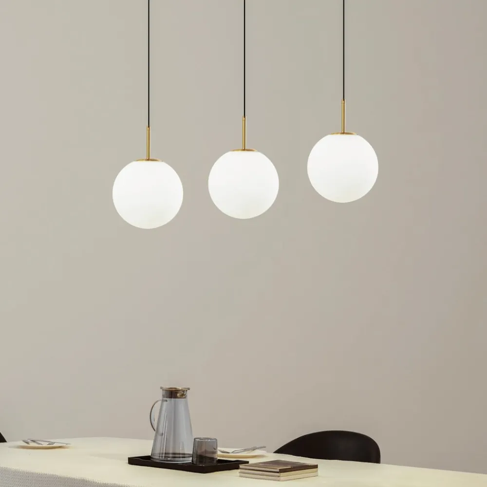 Lucande Pendellamper|Pendellamper>LED-hængelampe Joran, 3 lyskilder, hvid, glas