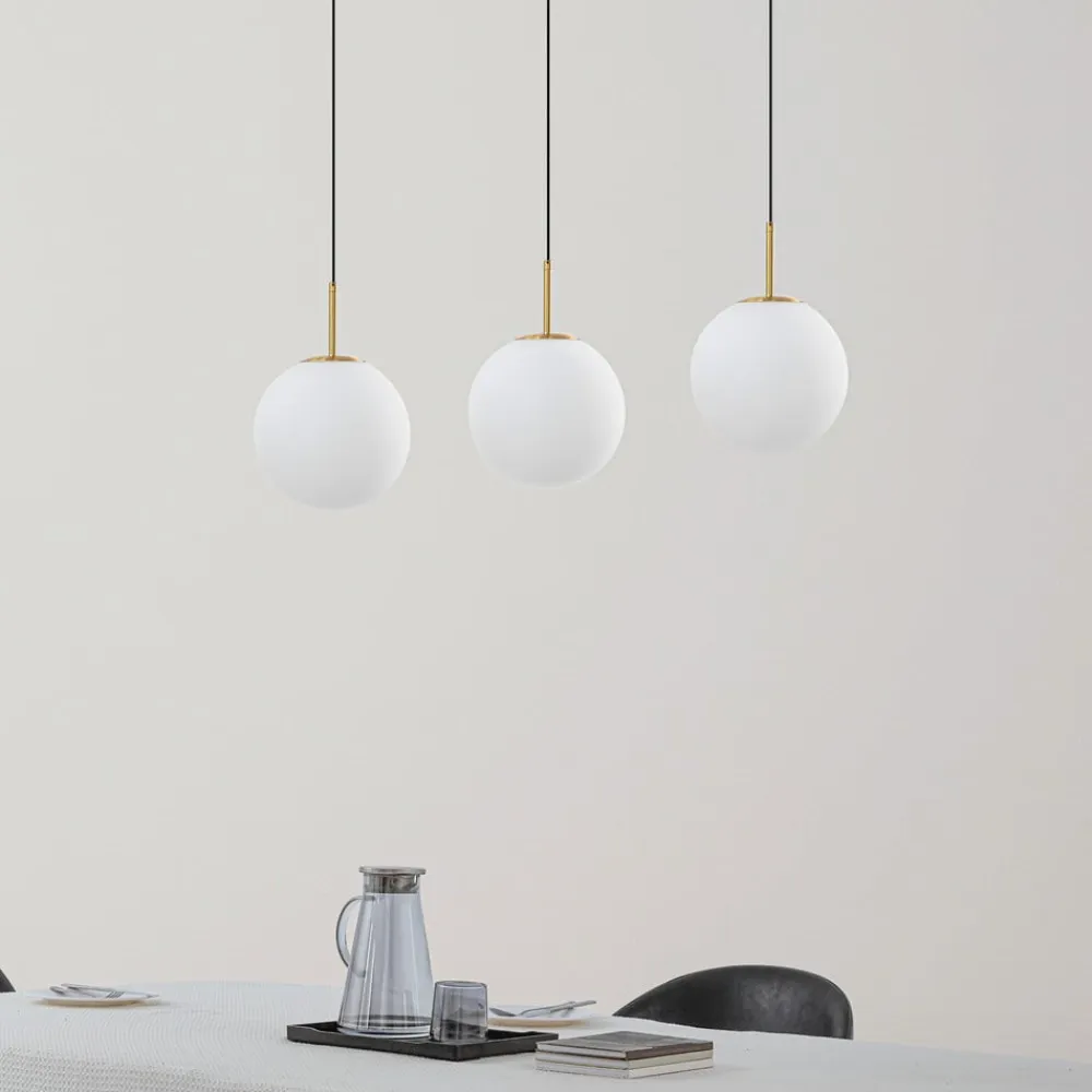 Lucande Pendellamper|Pendellamper>LED-hængelampe Joran, 3 lyskilder, hvid, glas