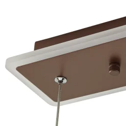 Lucande LED-hængelampe Kolo, 86 cm, 2 lyskilder, brun, dæmpbar