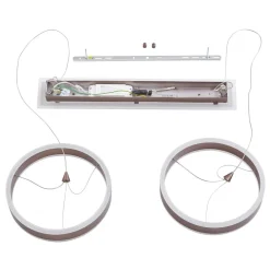 Lucande LED-hængelampe Kolo, 86 cm, 2 lyskilder, brun, dæmpbar