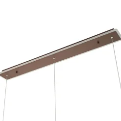 LED-hængelampe Kolo, 114 cm, 3 lyskilder, brun, dæmpbar^Lucande