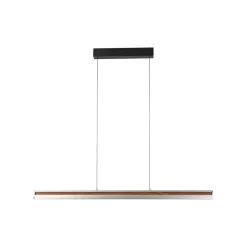 LED-hængelampe Lutana, rosaguld/træfarvet, 101 cm^Lucande Best