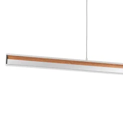 LED-hængelampe Lutana, rosaguld/træfarvet, 101 cm^Lucande Best