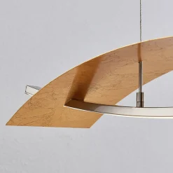 Lucande LED-hængelampe Marija, 91 cm, guldfarvet, dæmpbar