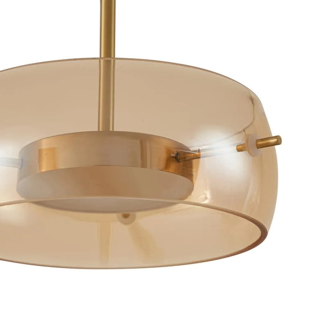 Lucande LED-hængelampe Martis, ravfarvet, 3 lyskilder, dæmpbar