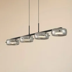 Lucande Pendellamper|Pendellamper>LED-hængelampe Martis, sort, 4 lyskilder, dæmpbar