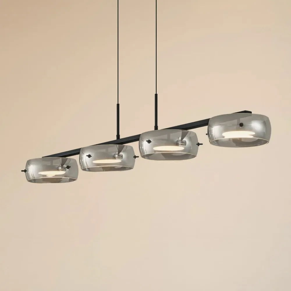 Lucande Pendellamper|Pendellamper>LED-hængelampe Martis, sort, 4 lyskilder, dæmpbar