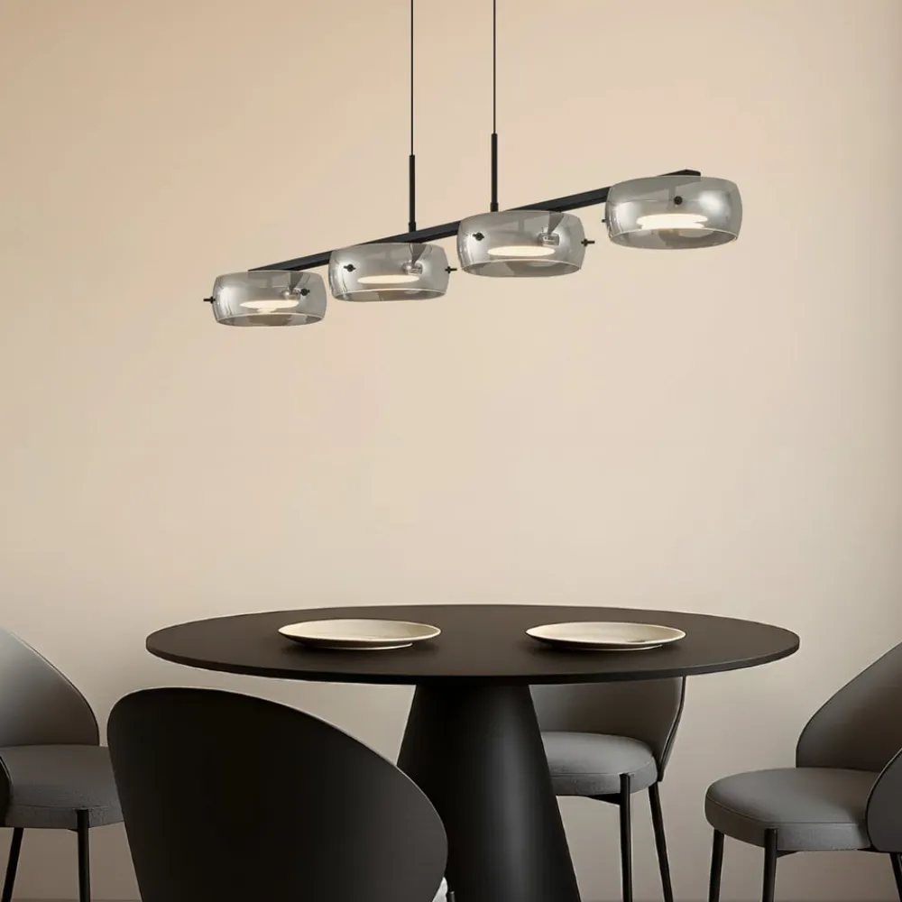 Lucande Pendellamper|Pendellamper>LED-hængelampe Martis, sort, 4 lyskilder, dæmpbar