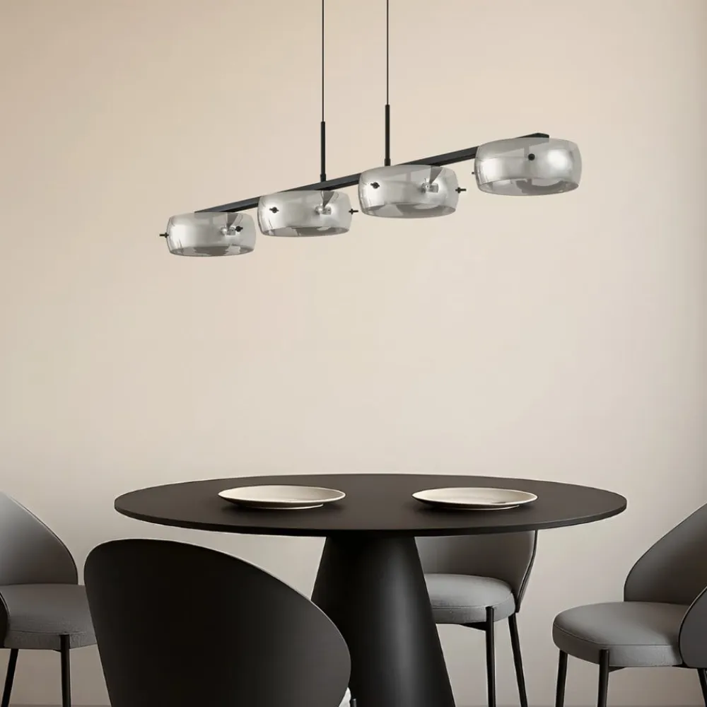 Lucande Pendellamper|Pendellamper>LED-hængelampe Martis, sort, 4 lyskilder, dæmpbar