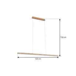 LED-hængelampe Maruta, træ, bjælke, 120 cm, 3000K^Lucande Hot
