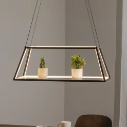 Lucande Pendellamper>LED-hængelampe Mensola, sort, aluminium, 75 cm