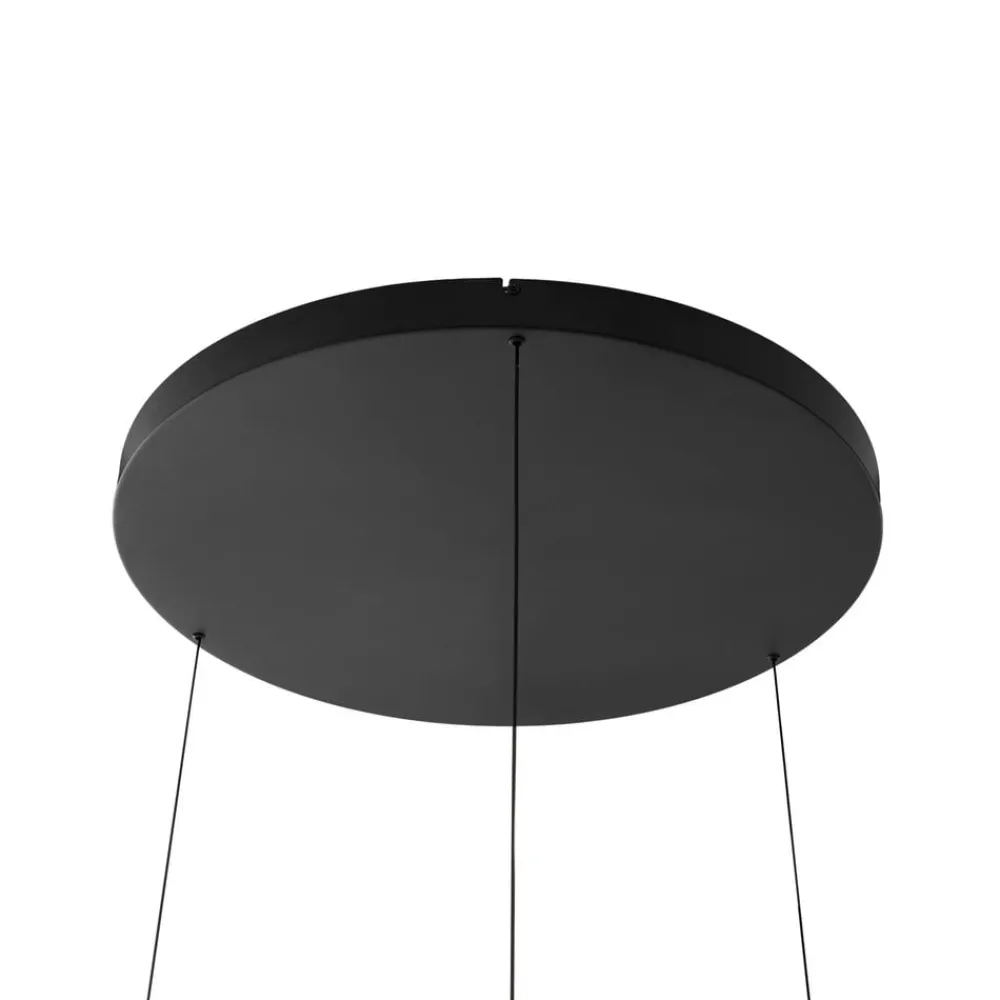 Lucande LED-hængelampe Philine, Ø 60 cm, sort, jern