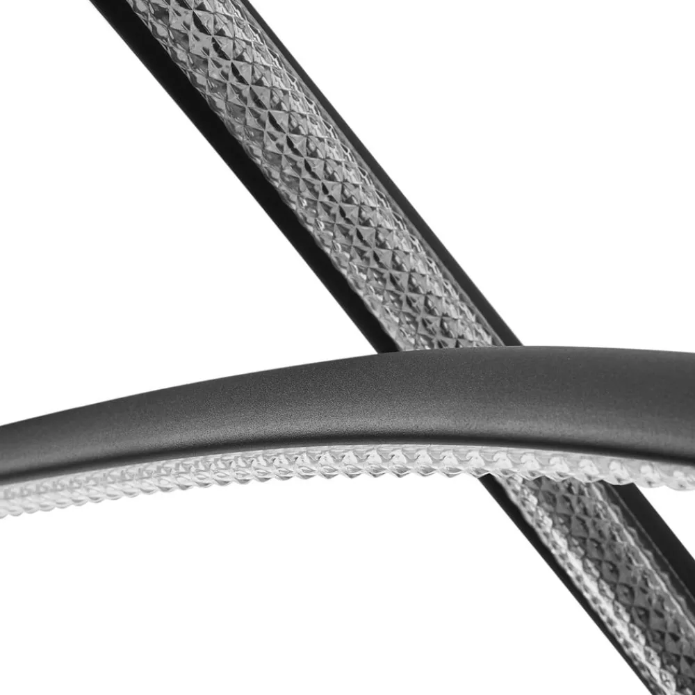 Lucande LED-hængelampe Rodado, sort, 110 cm, aluminium